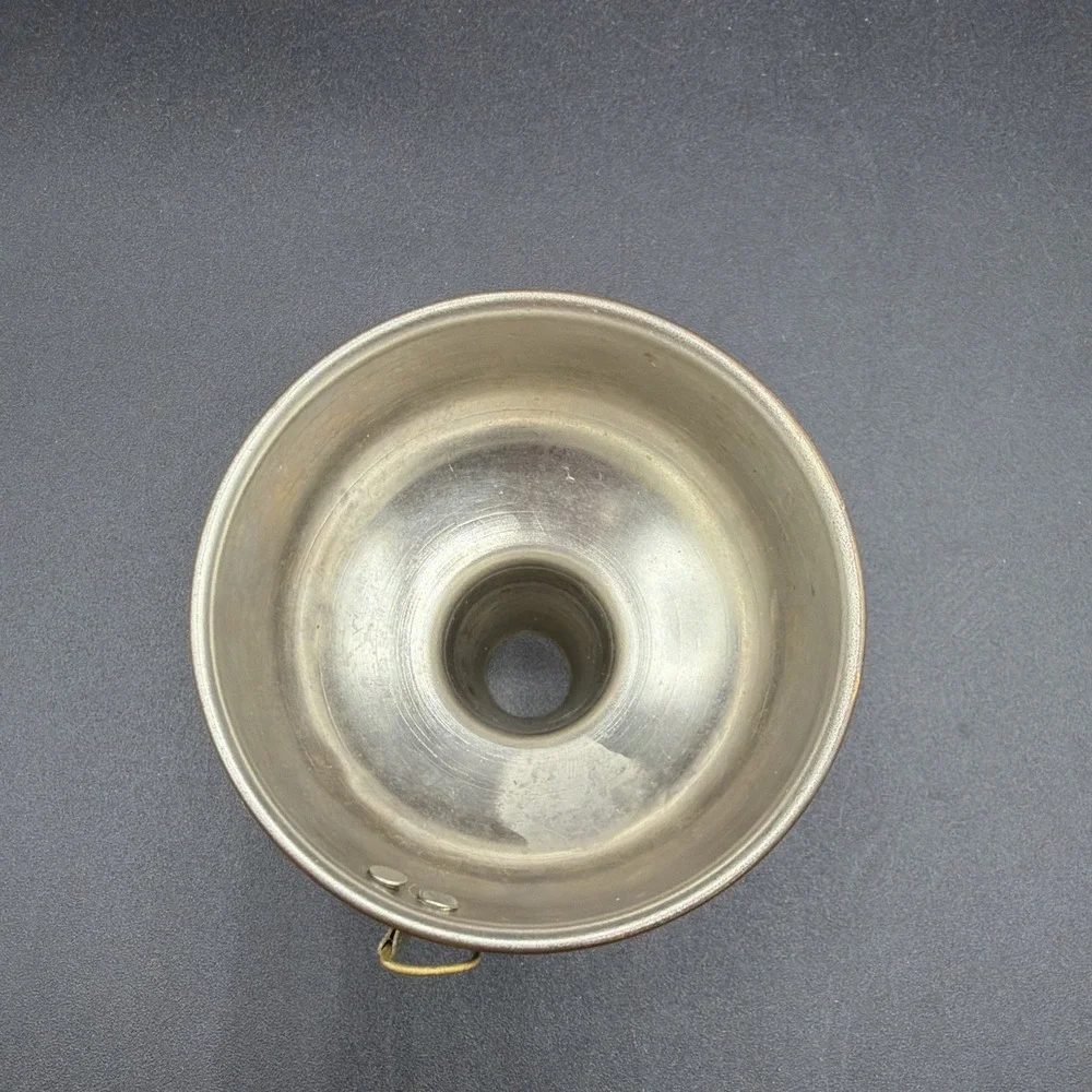 Antique COPPER Galvanized Inside Metal Small Funnel w/ Hanger Farmhouse 3